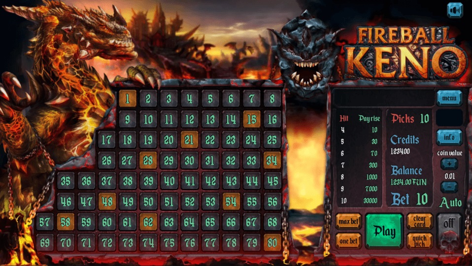 Fireball Keno screenshot 2